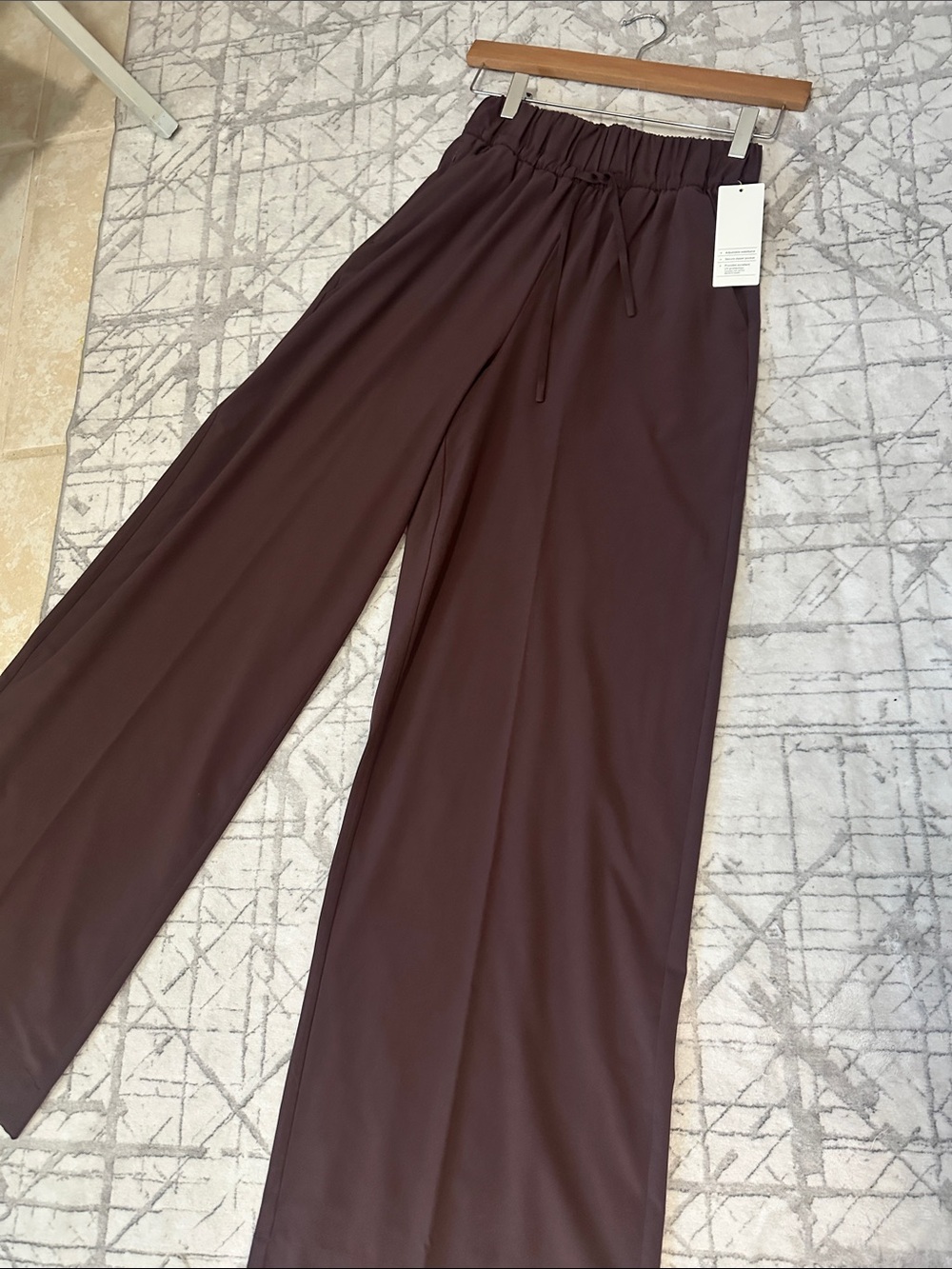 Wide Leg Drawstring Pants in Deep Brown Sz XS by all in motion NWT